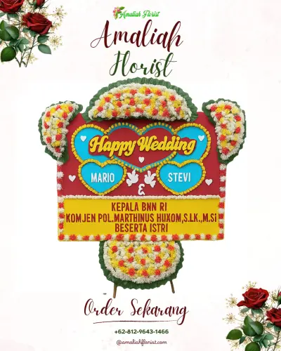 Karangan Papan Bunga Pernikahan di Buladu